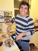 International preparing a meal in his Homestay host's kitchen.