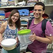 Couple selecting items from the Loan Closet