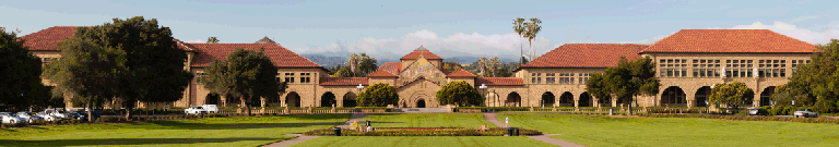 Panoramic view of Stanford University Quad